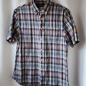Dockers Men's Multicolor Short SleevePlaid Shirt - Size L